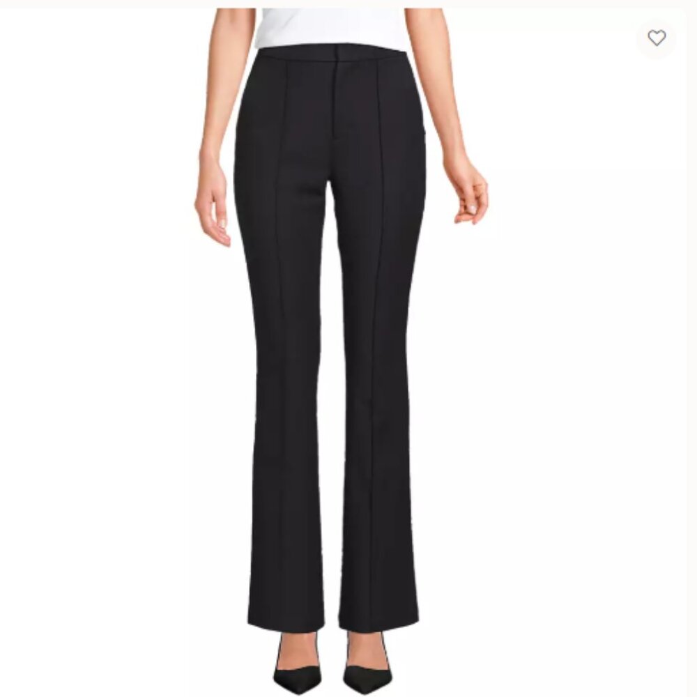 NWT Lands' End Women's High Rise Bi Stretch Pintuck Boot Cut Pants